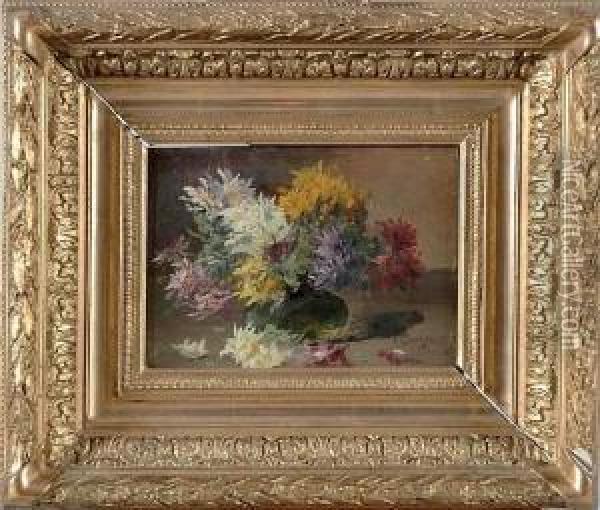 bouquet De Fleurs Oil Painting - Edmond Van Coppenolle