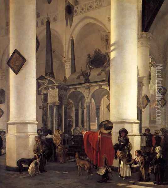 View of the Tomb of William the Silent in the New Church in Delft Oil Painting - Emanuel de Witte
