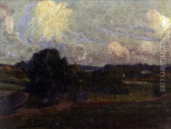 Landscape With Stand Of Trees Oil Painting - Henry George Keller