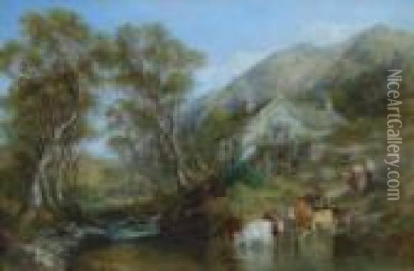The Water Mill Oil Painting - Frederick Henry Henshaw