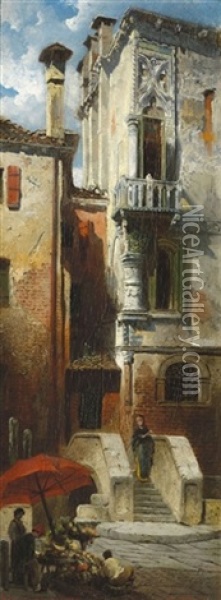 Venezianisches Motiv Oil Painting - Ludwig Dittweiler