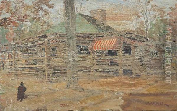Cabin Scene Oil Painting - William Aiken Walker
