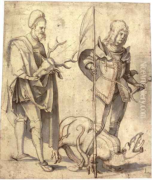 Saint Hubert and Saint George Oil Painting - Hans Suss von Kulmbach