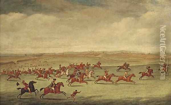 The first race run on Newmarket Heath Oil Painting - James Seymour