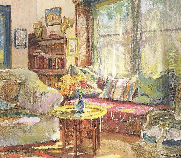 Cottage Interior Oil Painting - Colin Campbell Cooper