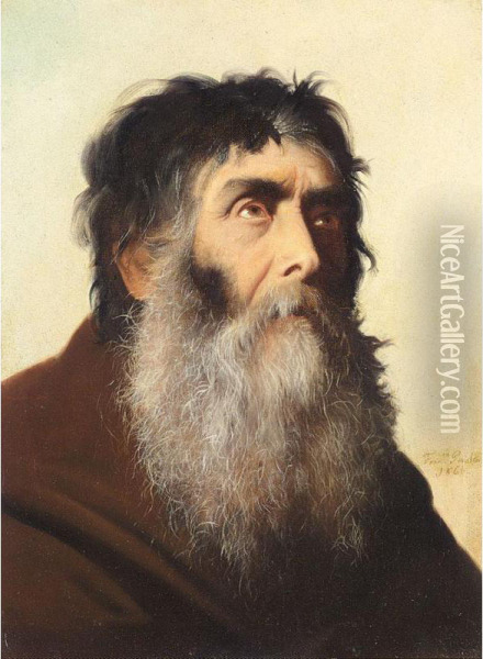 Portrait Of A Franciscan Monk With A Beard Oil Painting - Francisco Del Campo