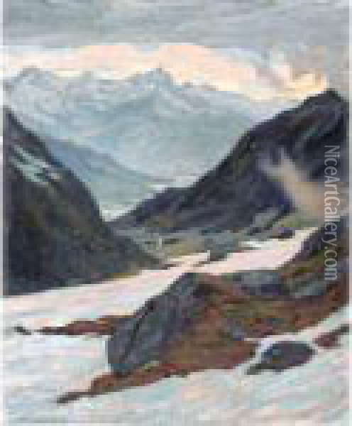 Bei Klosters Oil Painting - Hans Beat Wieland