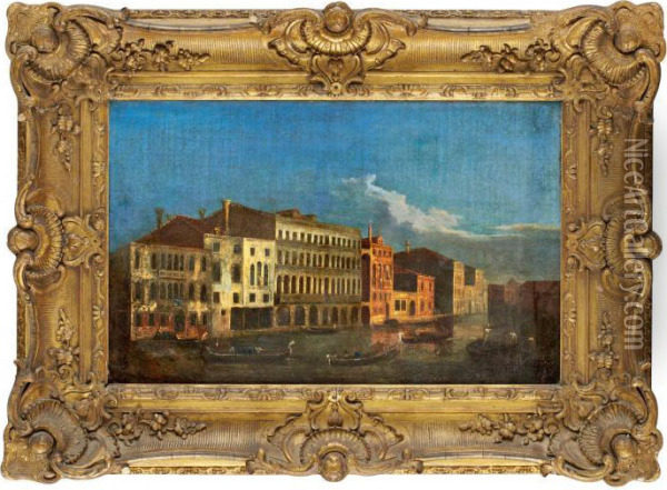Hans Krets Vy Mot Palazzo Da Lezze, Venedig Oil Painting - (Giovanni Antonio Canal) Canaletto