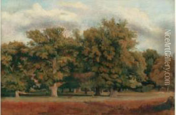 Fontainebleau, Le Bas-breau Oil Painting - Paul Jean Flandrin