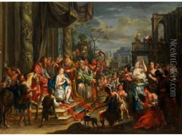 Die Salbung Konig Davids Oil Painting - Johann Georg Platzer