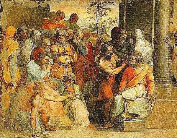 The Justice of Seleucus Oil Painting - Perino del Vaga (Pietro Bonaccors)