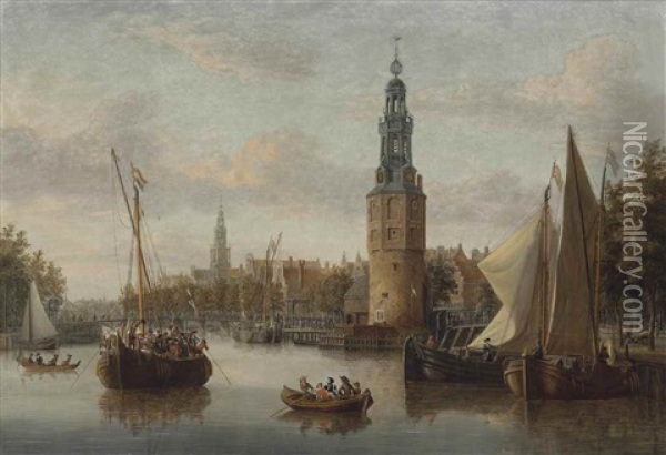 The Boarding Of The Company Troops At The Montelbaan Tower, Amsterdam Oil Painting - Abraham Jansz. Storck