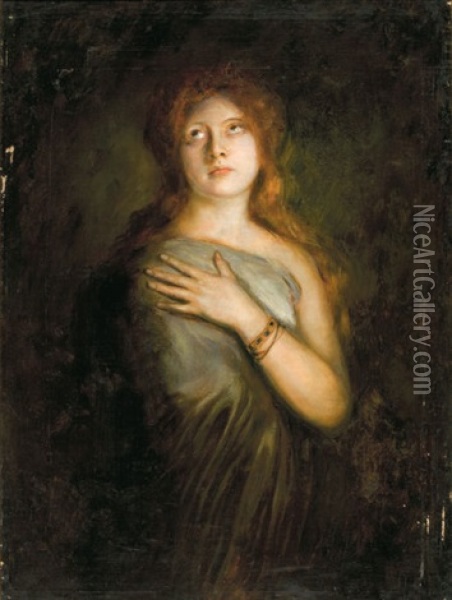 A Red-haired Beauty Oil Painting - Franz Seraph von Lenbach