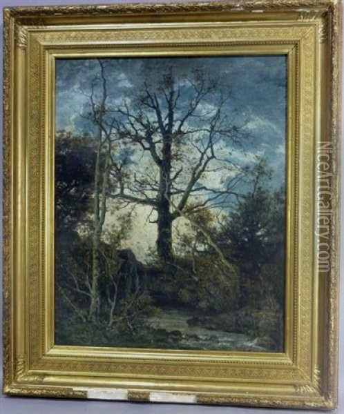 Torrent En Foret De Fontainebleau Oil Painting - Armand-Theophile Cassagne