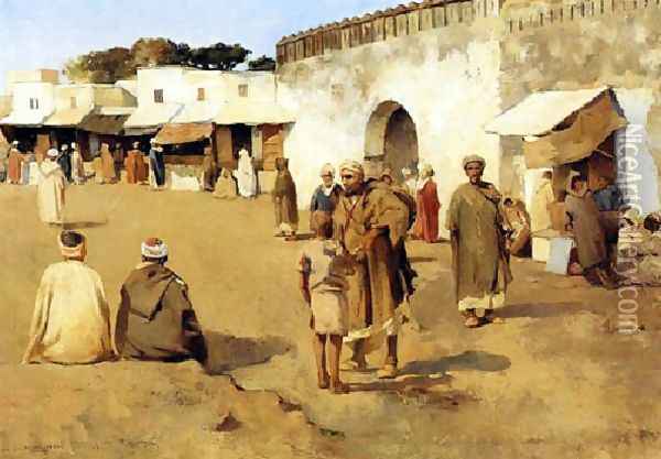 Moroccan Market 2 Oil Painting - Theo van Rysselberghe