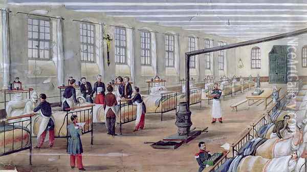 Military Hospital of Val-de-Grace in Paris 1854 Oil Painting - Louis Amable Crapelet
