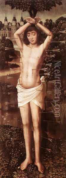 St Sebastian 1480-90 Oil Painting - Master of the Saint Lucy Legend