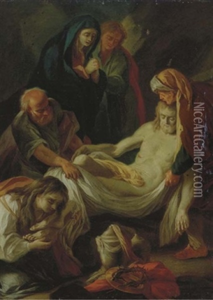 The Lamentation Of The Death Of Christ Oil Painting - Jean-baptiste Jouvenet