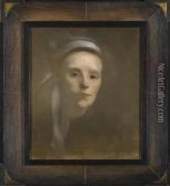 Portrait De Femme Au Chapeau Oil Painting - Eugene Carriere