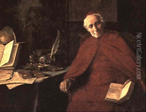 The Contemplating Cardinal Oil Painting - Erwin Eichinger