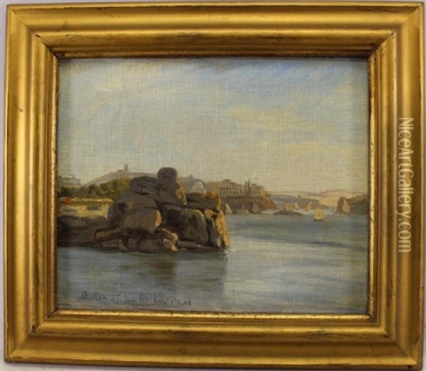 A Coastal Scene Oil Painting - Wilhelm Pacht