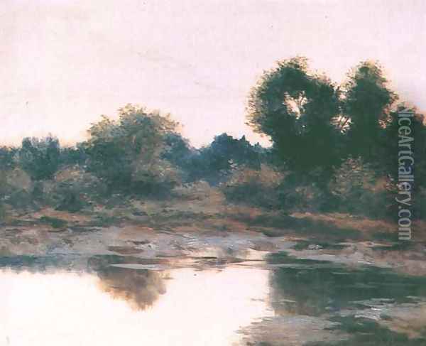 Landscape with a Lake Oil Painting - Maksymilian Gierymski