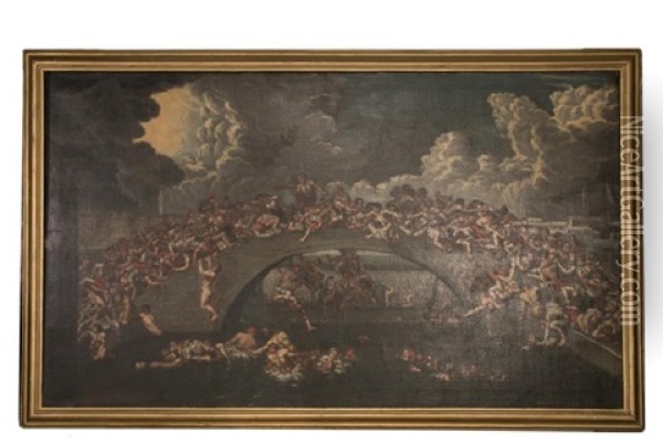 Battle Of The Fists Oil Painting - Pietro (Libertino) Liberi