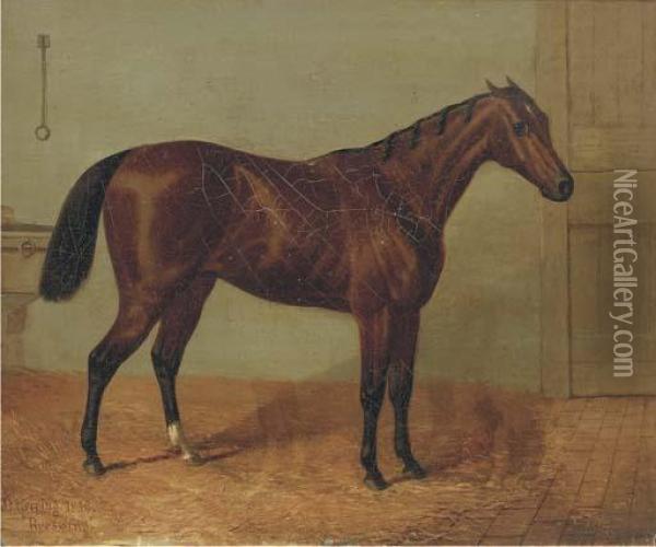 Beeswing, A Racehorse In A Stable Oil Painting - John Frederick Herring Snr