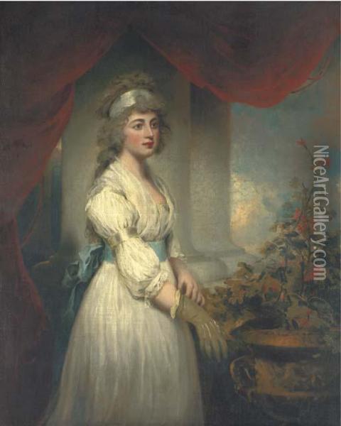 Portrait Of Lady Frances Herbert Oil Painting - John Westbrooke Chandler