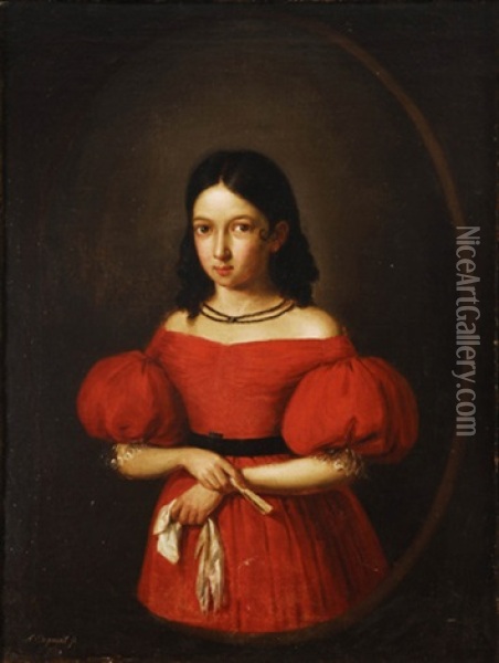 Retrato De La Infanta Maria Luisa Teresa De Borbon Oil Painting - Antonio Maria Esquivel Suarez de Urbina