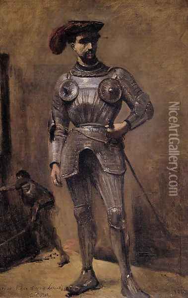 The Knight Oil Painting - Jean-Baptiste-Camille Corot