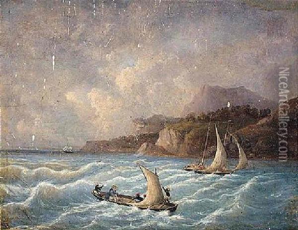 Shipping Off The South American Coast Oil Painting - Louis De Manoel