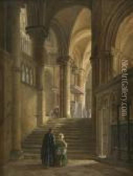Trinity Chapel From The South Aisle Of Canterbury Cathedral Oil Painting - David Roberts