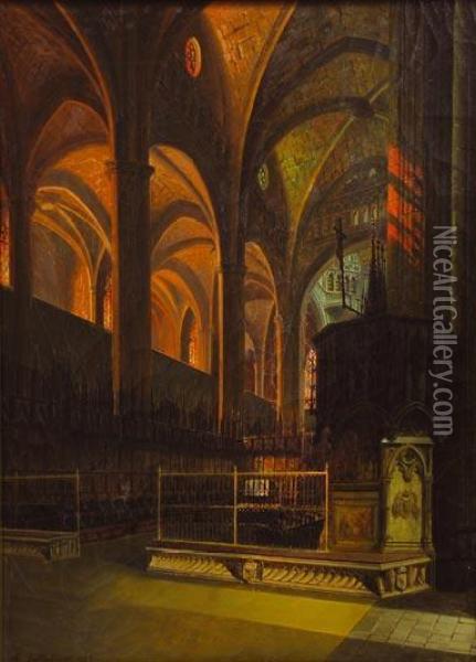Interior Catedral Oil Painting - Achile Batiztutzzi