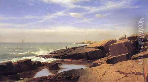 Rocks at Nahant Oil Painting - William Stanley Haseltine