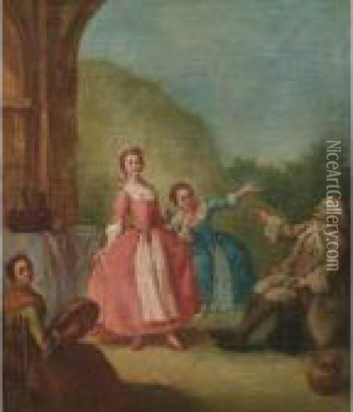La Danza In Villa Oil Painting - Pietro Longhi