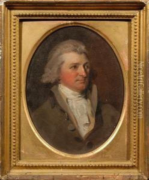 A Portrait Of A Gentleman, Edward Bridgeman, Bust Length Oil Painting - Henry Walton