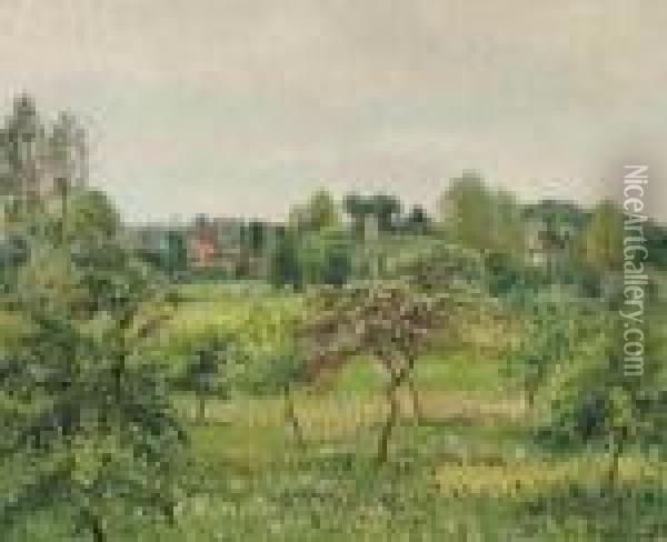 Juin, Temps Pluvieux, Eragny Oil Painting - Camille Pissarro