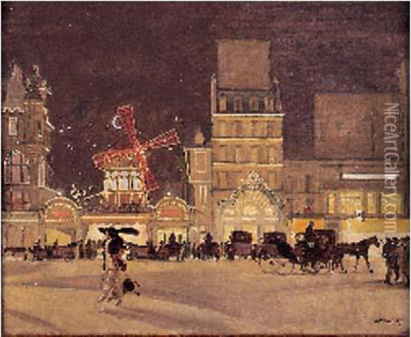 Le Moulin Rouge Oil Painting - Tony Minartz