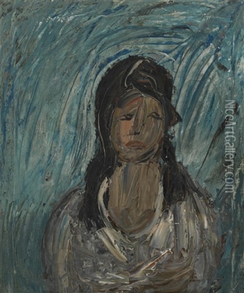 Portrait Of A Woman Oil Painting - Aleksandr Davidovitch Drevin