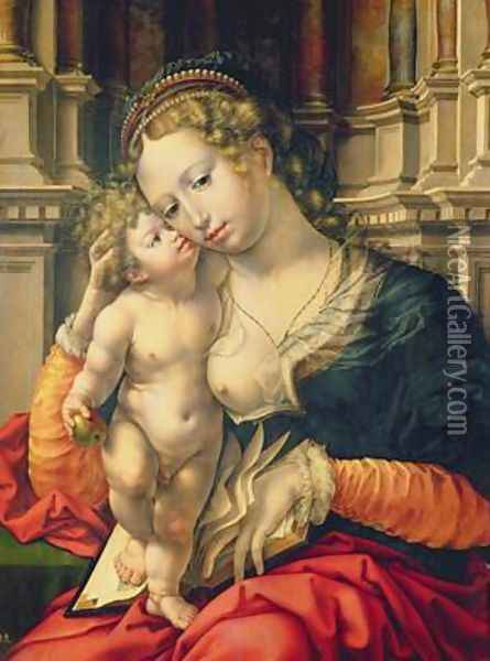 The Virgin and Child 1527 Oil Painting - Peter Mabuse