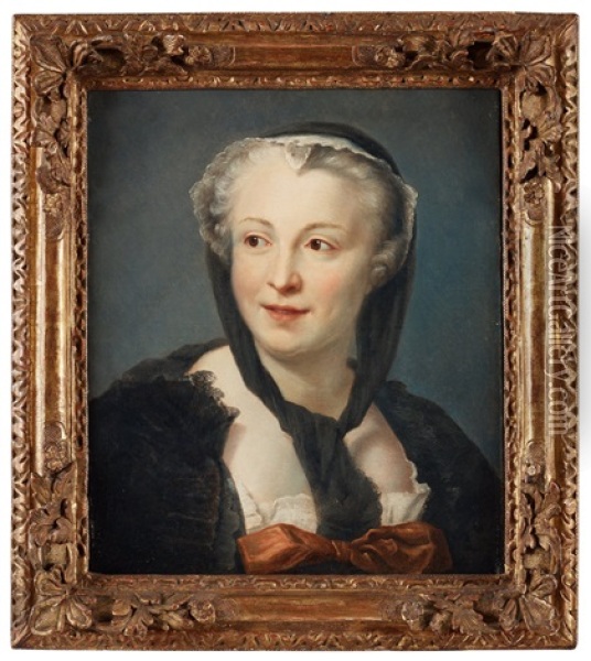 Madame De Graffigny Oil Painting - Maurice Quentin de La Tour