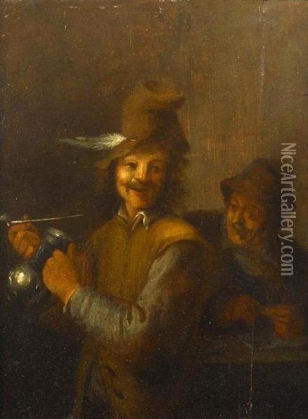 Scene At An Inn Oil Painting - David The Younger Teniers