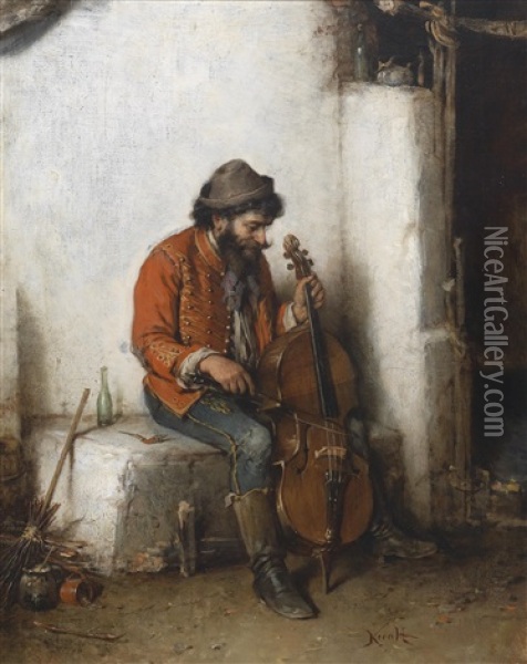 Musicirender Zigeuner Oil Painting - Hermann Kern