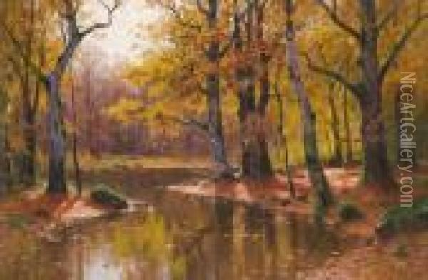 Herbstlandschaft Oil Painting - Walter Moras