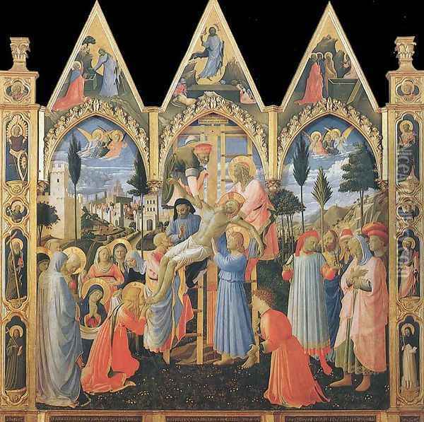 Deposition (Pala di Santa Trinita) Oil Painting - Angelico Fra