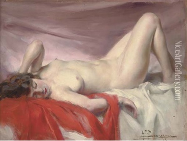 Reclining Nude Oil Painting - Alexandre Francois Bonnardel