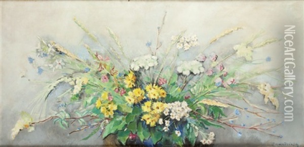 Flowers Oil Painting - Czeslaw Zawadzinski