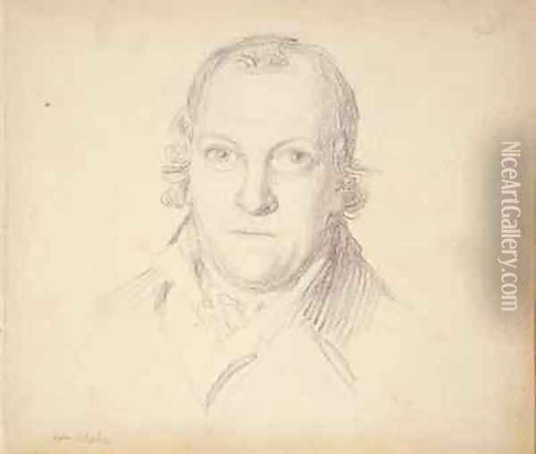 Portrait of William Blake from a book of pencil portraits Oil Painting - John Flaxman