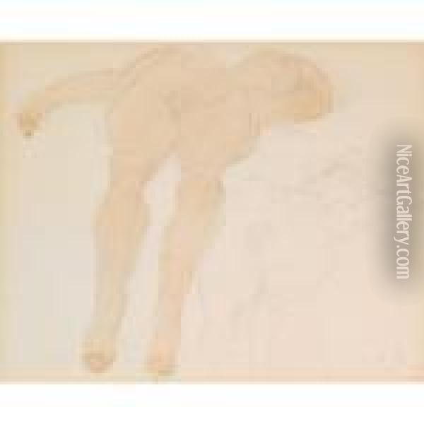 2 Reclining Nudes Oil Painting - Auguste Rodin